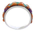 Genuine Sterling Silver Multicolor Inlay Ring Size 6-1/2 UX36114